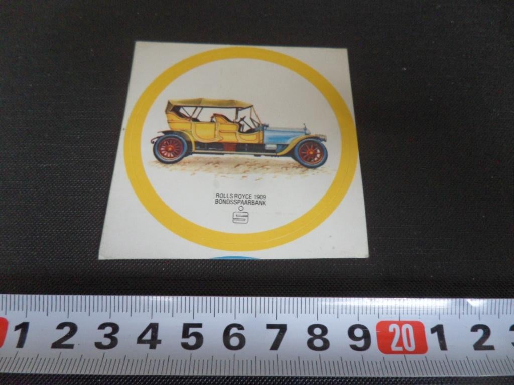 sticker strip oldtimer rolls royce 1909 bondsspaarbank, Ophalen, Zo goed als nieuw