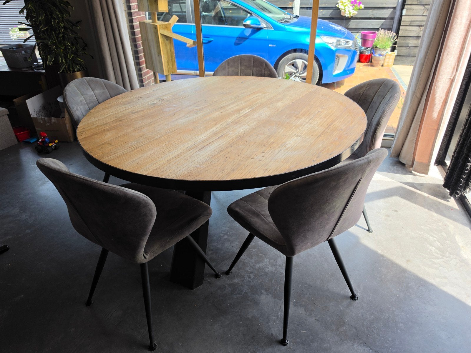 Ronde tafel 150 cm, Gebruikt, Rond, Vijf personen of meer, Industrieel