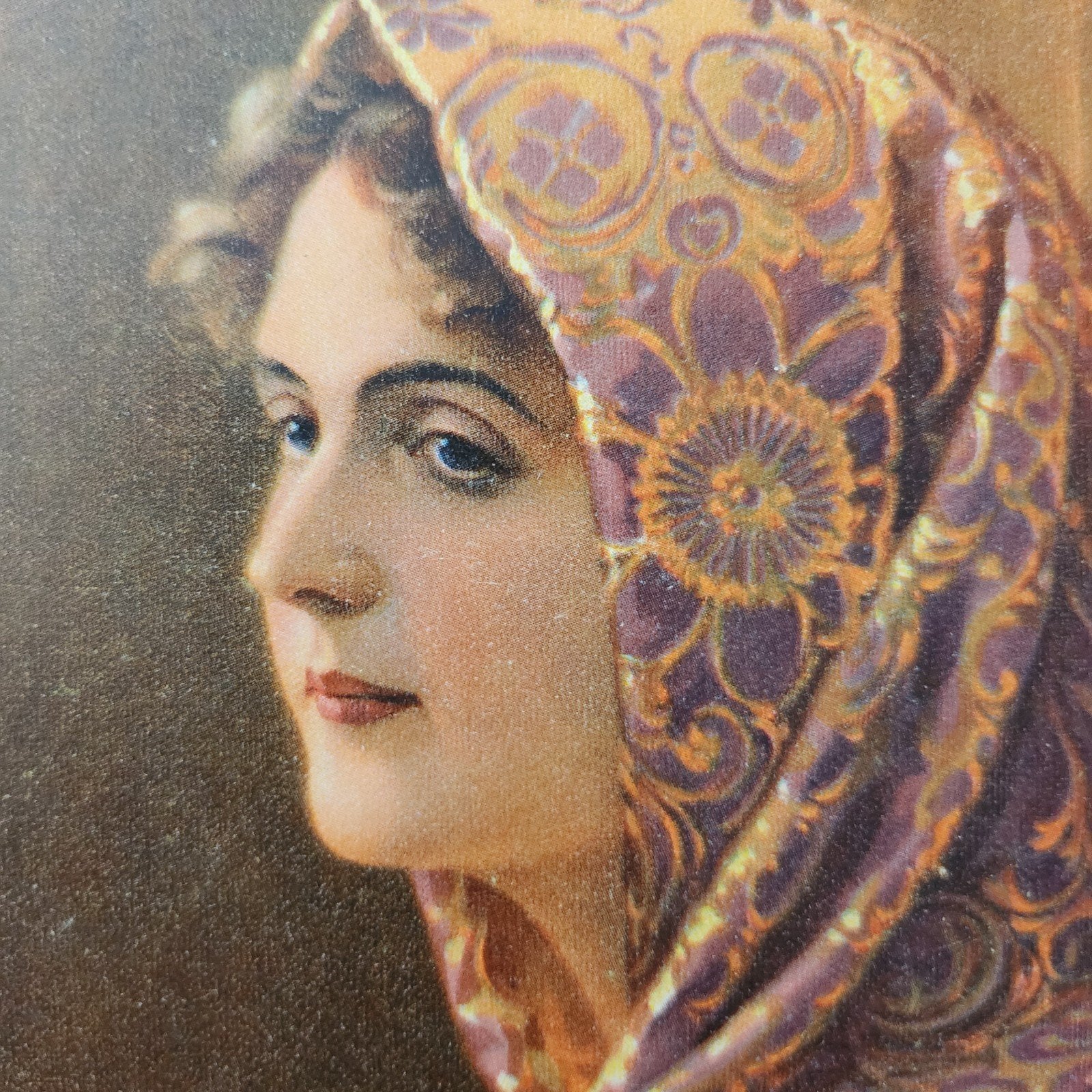 1920 Kunstkaart Vrouw met sjaal, Wilhelm Hunger, Dresden, Verzenden, Voor 1920, Ongelopen, Cultuur en Media