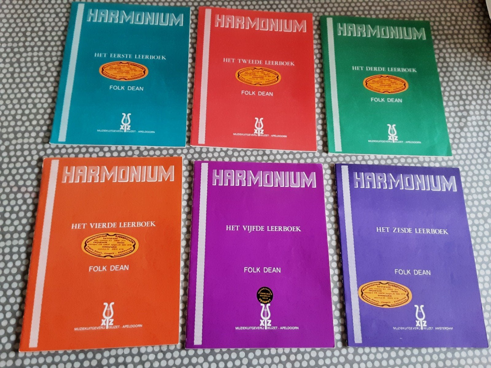 Folk Dean  - HARMONIUM leerboek 1 t/m 6  complete serie, Orgel, Gebruikt, Les of Cursus, Ophalen of Verzenden