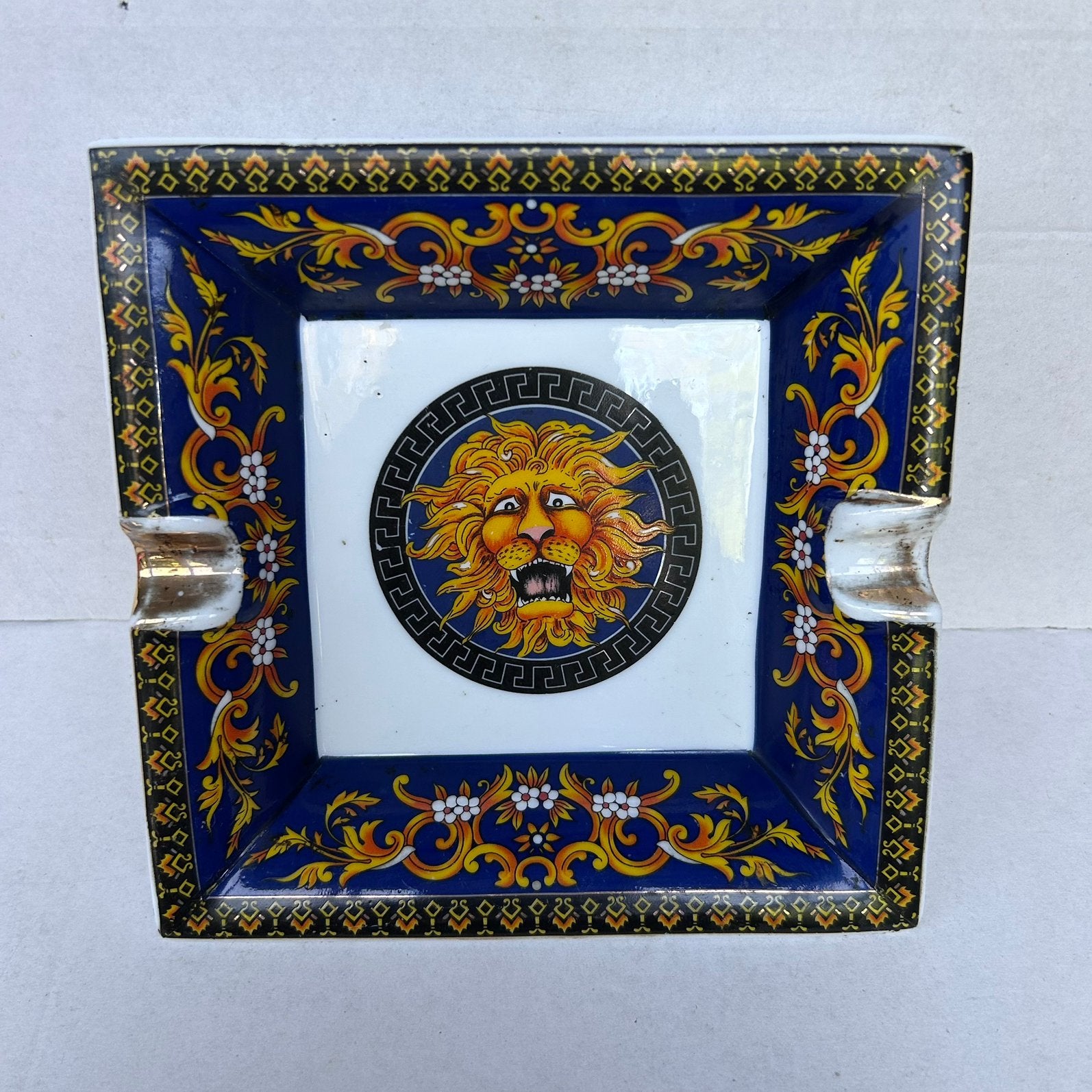 Asbak keramiek Versace style, Gebruikt, Onbekend, Ophalen of Verzenden, Onbekend