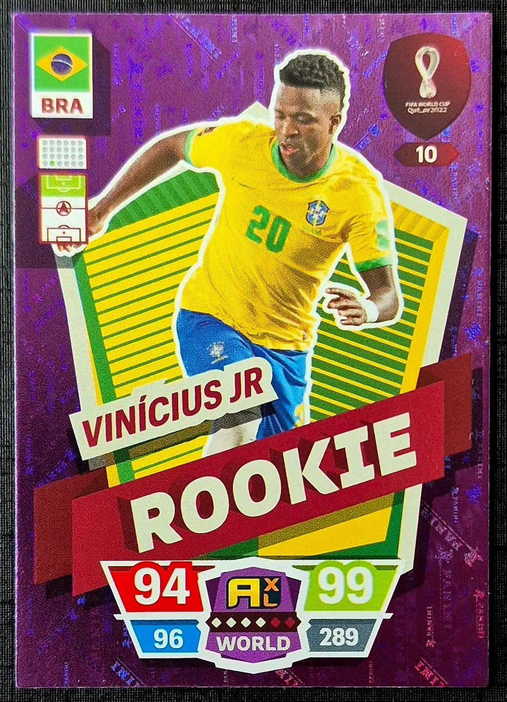 Panini Rookie Vinicius jr. - Brazilië, WK 2022, Ophalen of Verzenden, Zo goed als nieuw, Buitenlandse clubs, Poster, Plaatje of Sticker