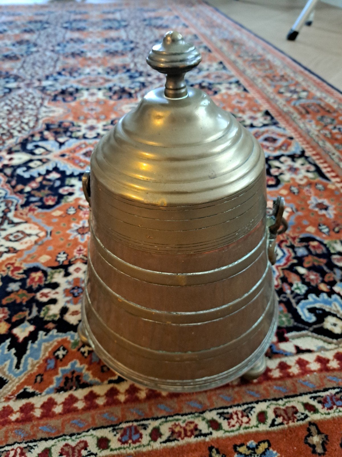 Antieke koperen kolenkit met handvat, Antiek en Kunst, Ophalen of Verzenden