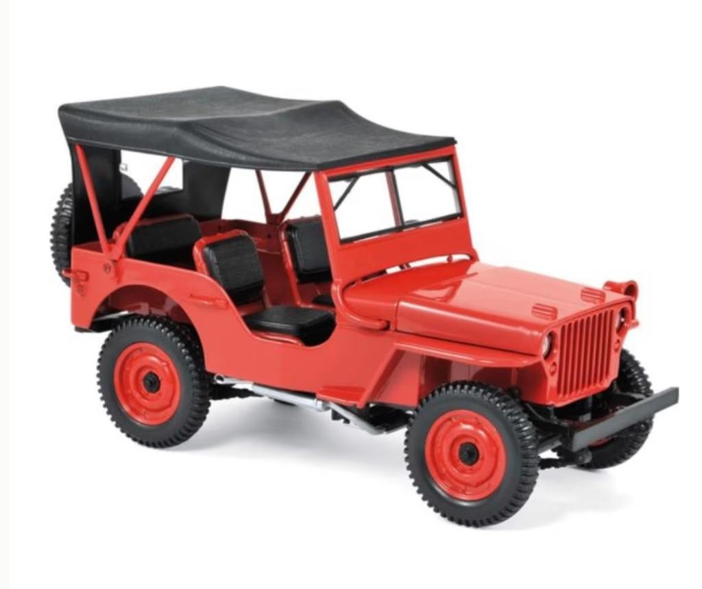 Jeep willy 1942 Rood 1942 schaal 1/18 Norev ref. 189014
