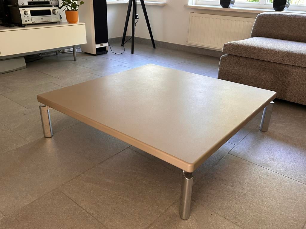 Leolux salontafel 100x100x26 cm, bruin/grijs, Ophalen, Overige materialen, 50 tot 100 cm, Vierkant