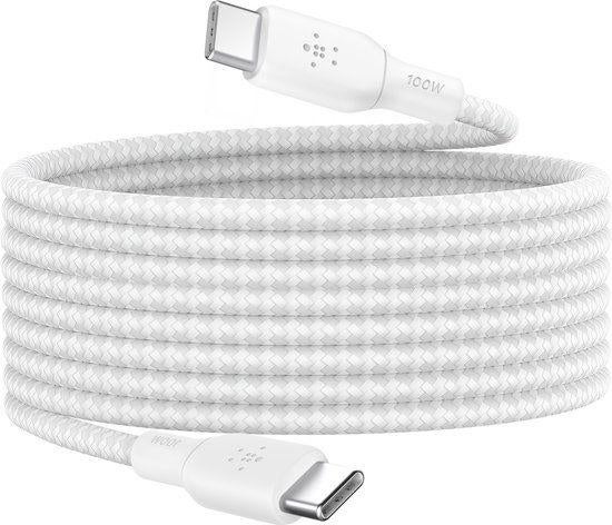 Belkin BoostCharge Braided USB-C to USB-C 3m (Kabel) *Nieuw*, Nieuw, Ophalen of Verzenden, Apple iPhone, Belkin