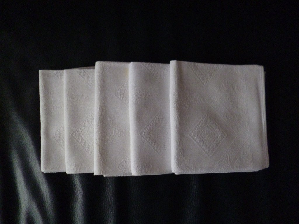 Damasten servetten en vingerdoekjes vanaf €0,50, Damast, Wit, Nieuw, Ophalen of Verzenden
