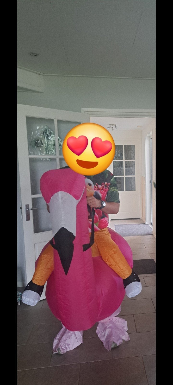 Opblaasbaar Flamingo Pak Volwassene - 1x Gedragen, Ophalen of Verzenden, Zo goed als nieuw, Kostuum, Carnaval