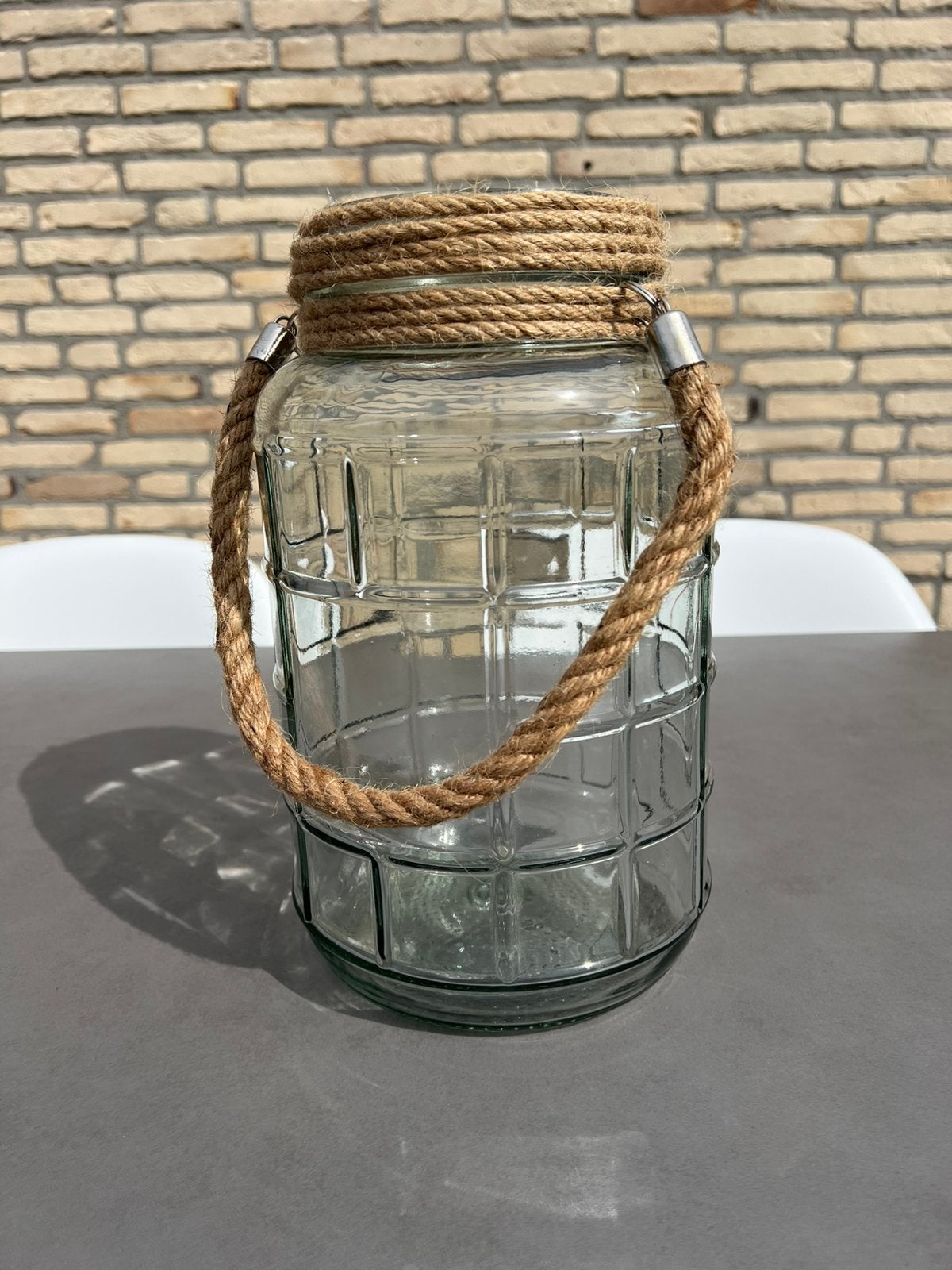 Windlicht of vaas, Huis en Inrichting, Woonaccessoires | Vazen, Overige kleuren, Ophalen of Verzenden, Minder dan 50 cm, Glas