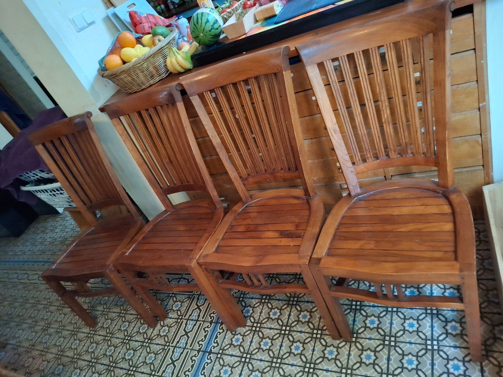 4 koloniale stoelen, Ophalen of Verzenden