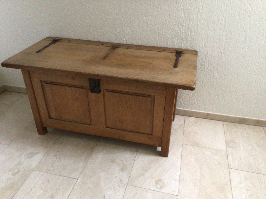 Dekenkist tv kast, 50 – 75, Gebruikt, 100 tot 150 cm, Eikenhout
