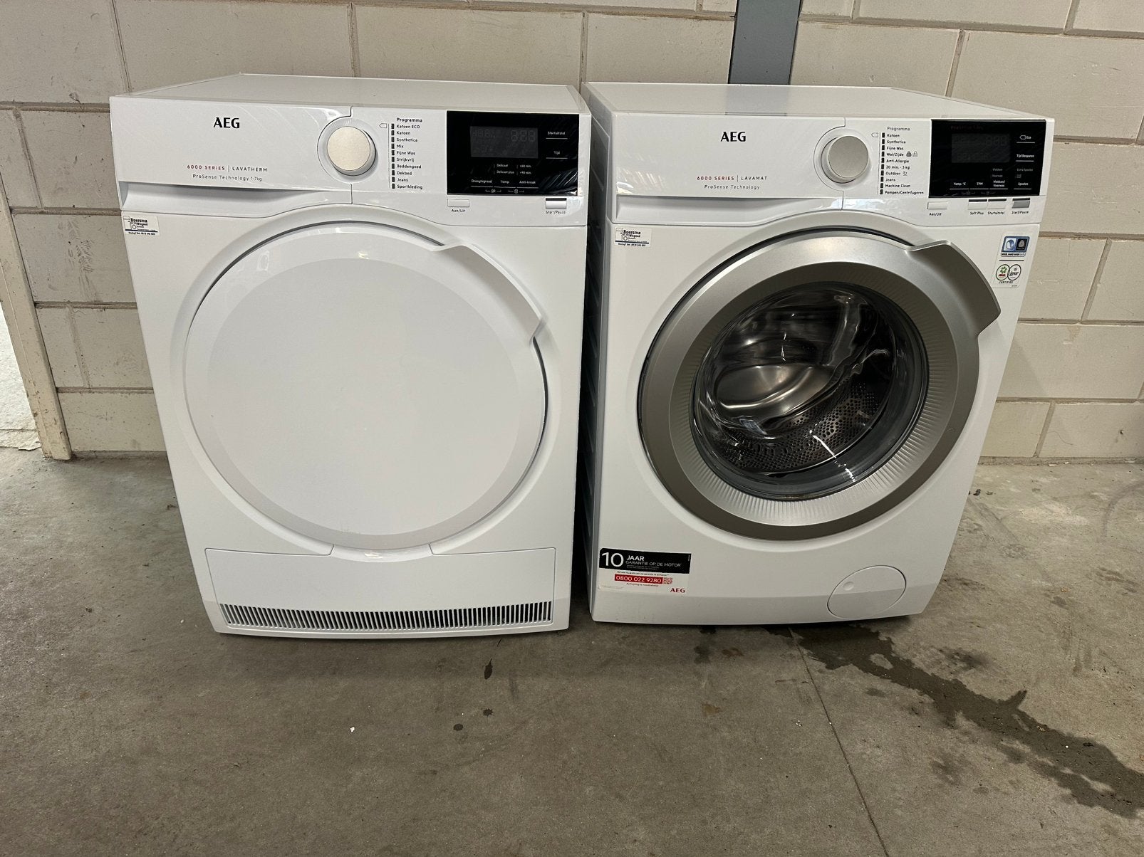 Nette Aeg wasmachine en warmtepomp droger set 8KG Garantie, Witgoed en Apparatuur, Wasmachines, Ophalen, 8 tot 10 kg, Voorlader