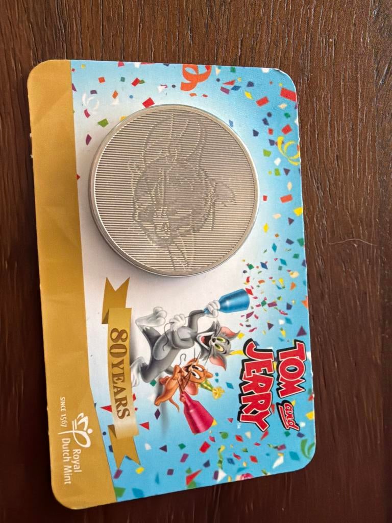 Tom & Jerry 80 Jaar Herdenkingsmunt - Royal Dutch Mint, Postzegels en Munten, Ophalen of Verzenden, Overige typen