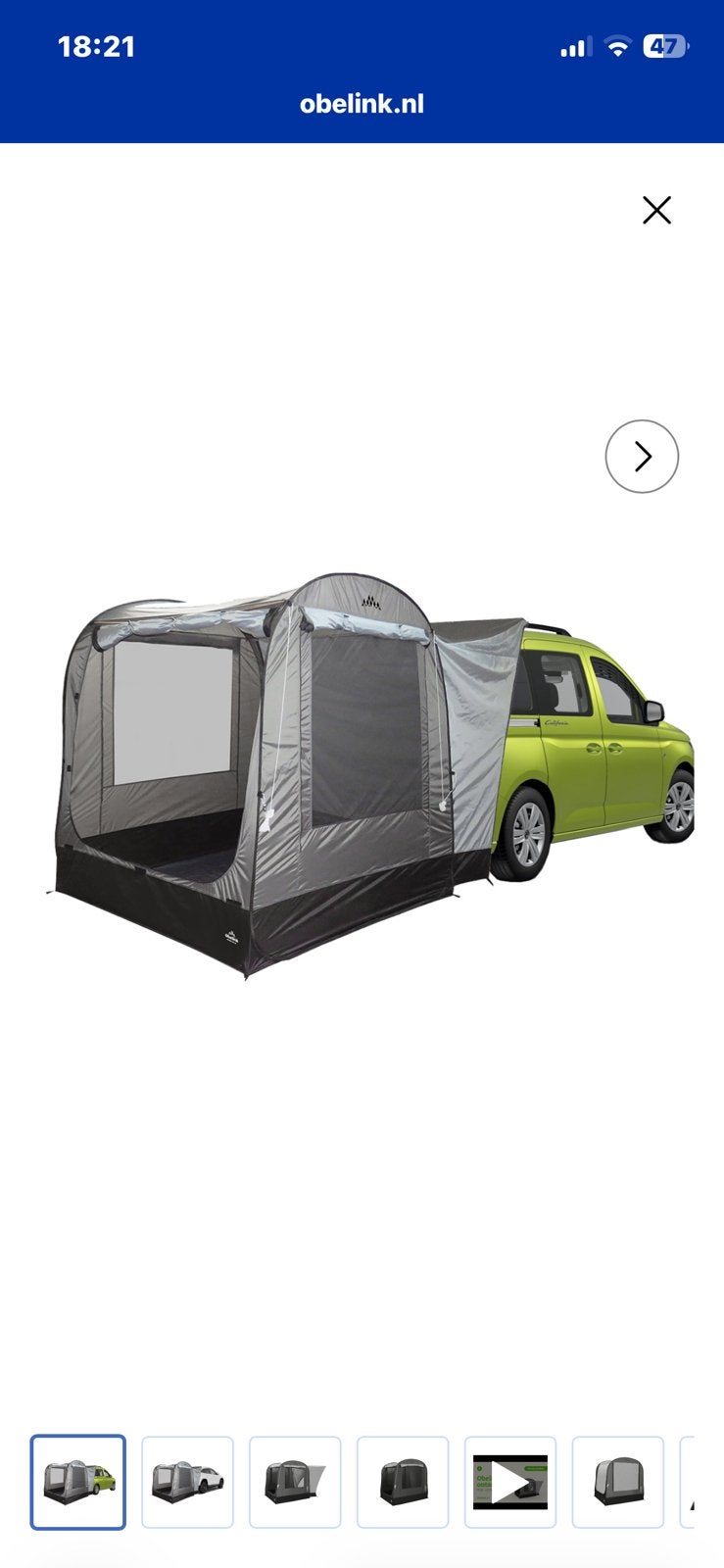 Obelink ontario pop-up backside tent, Ophalen of Verzenden, Gebruikt, Tot en met 2