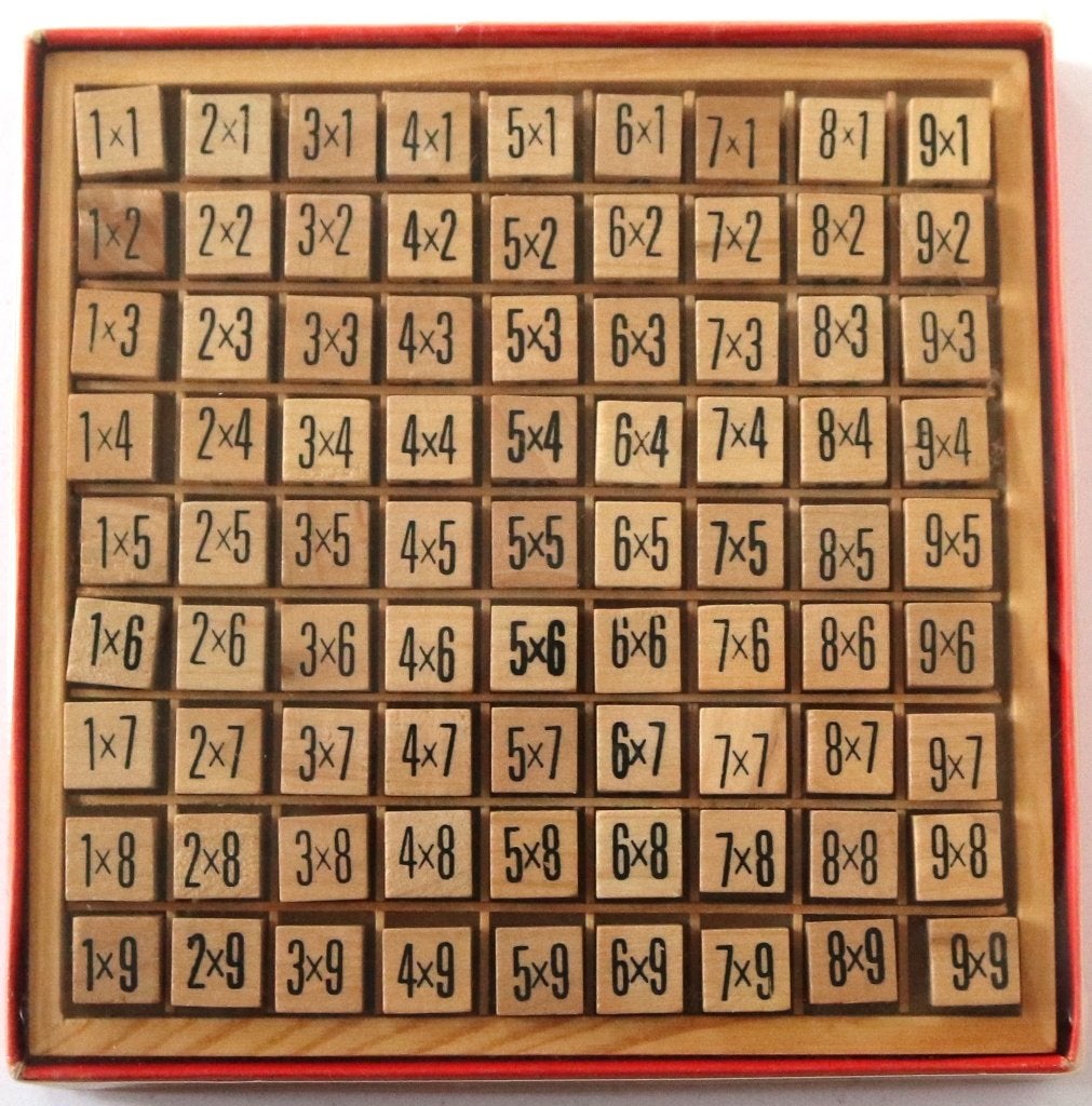 Houten vermenigvuldigingsbord, Ophalen, Zo goed als nieuw, Rekenen