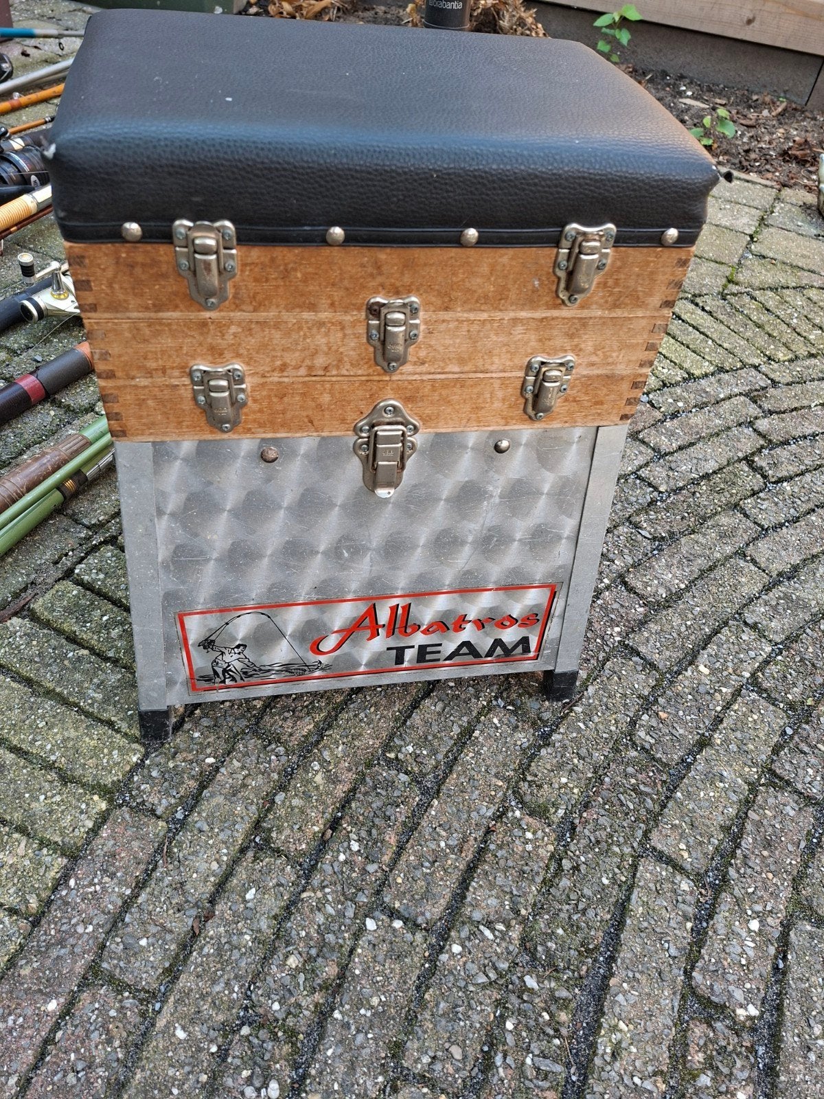 Albatros Team viskoffer / zitkist  incl accessoires, Ophalen of Verzenden, Gebruikt, Koffer of Tas