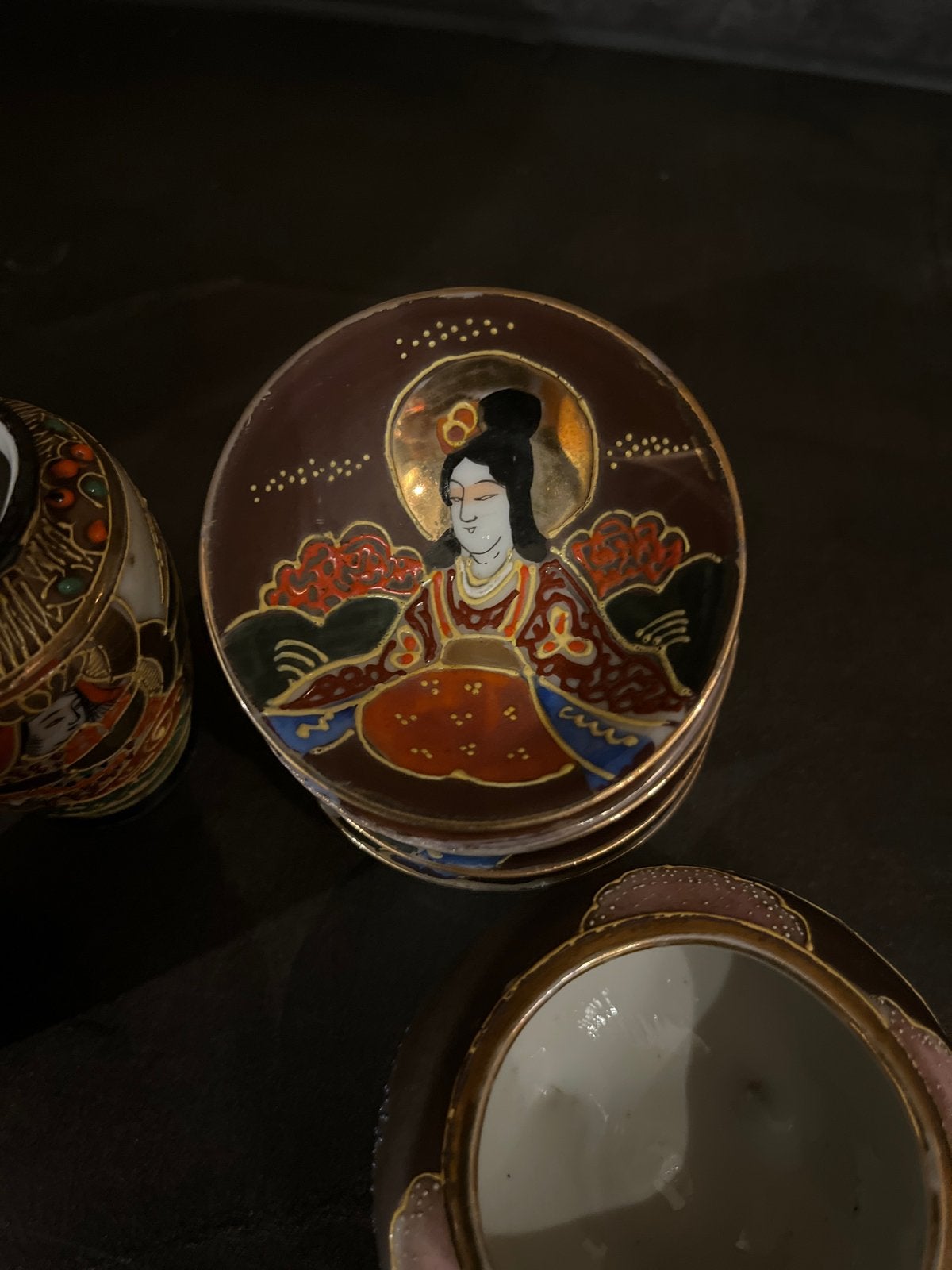 Antieke Japanse Satsuma theeset - handgeschilderd, Ophalen of Verzenden