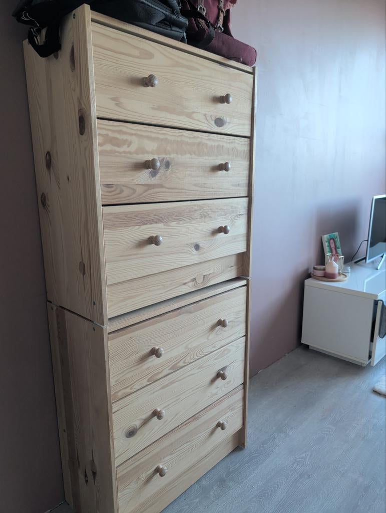 2 IKEA ladekastjes van grenenhout, Huis en Inrichting, Ophalen, 5 laden of meer, 50 tot 100 cm, 25 tot 50 cm