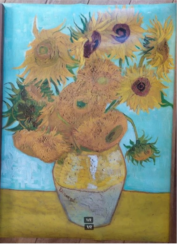 Reproductie Zonnebloemen van Vincent van Gogh, Rechthoekig Staand, Nieuw, Ophalen of Verzenden, A1 t/m A3