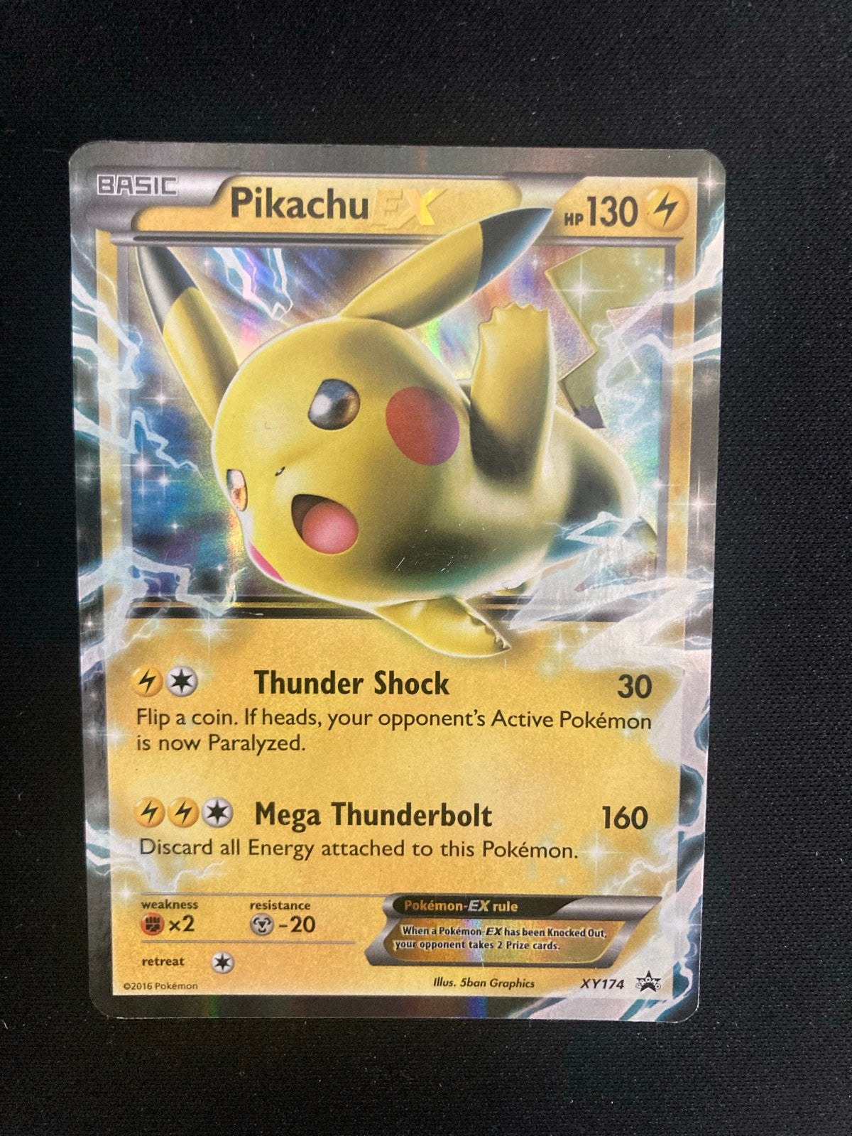 Pikachu EX XY174 - staat GD, Ophalen of Verzenden, Zo goed als nieuw, Losse kaart