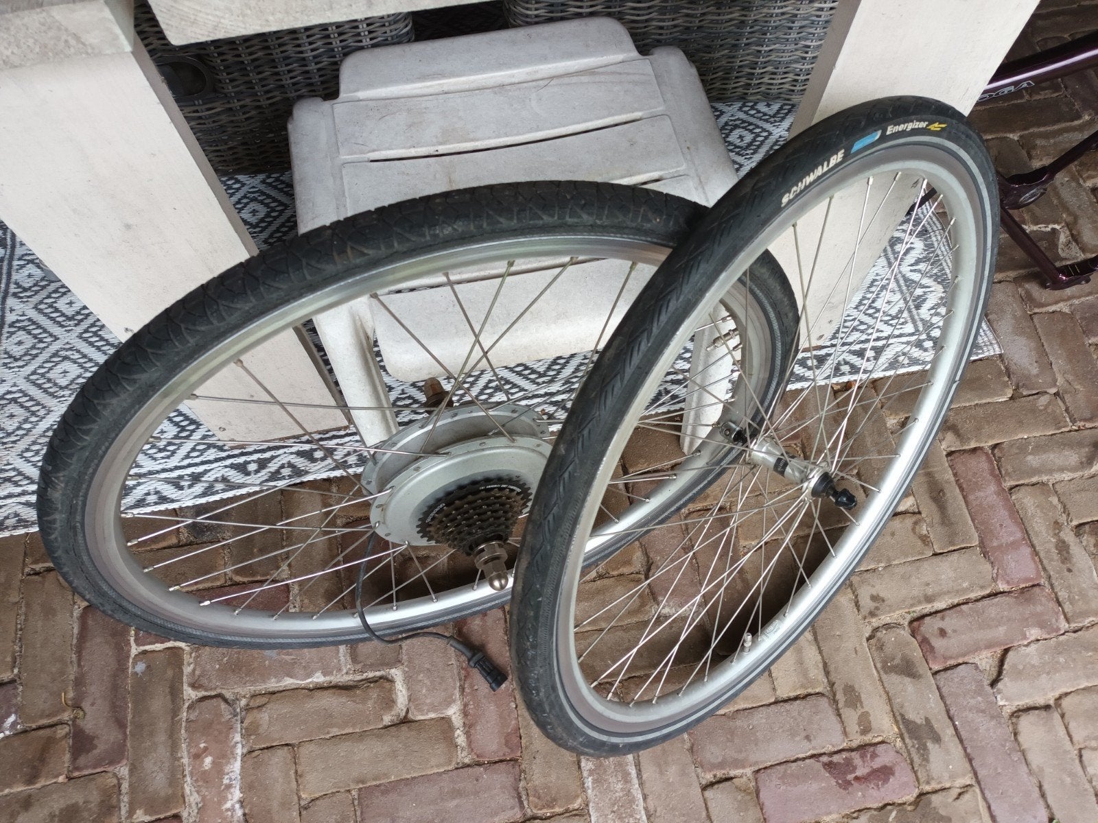 Set Elektrische Wielen van Koga E-Light 36V, Fietsen en Brommers, Fietsonderdelen, Gebruikt, Elektrische fiets, Aluminium, Ophalen