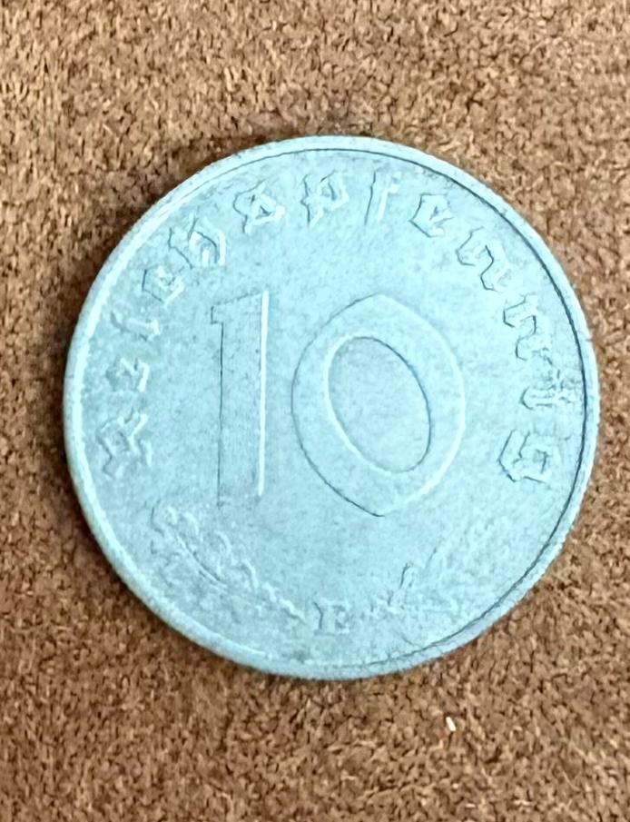 Zinken Duitse 10 Reichspfennig munt uit 1942E, Verzamelen, Ophalen of Verzenden