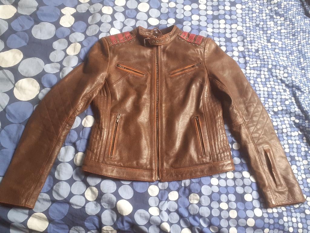 Leren dames jas, Ophalen of Verzenden, Zo goed als nieuw, Maat 36 (S), Bruin