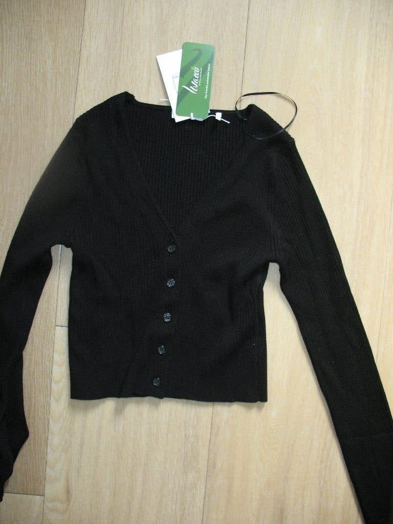 Melting Stockholm Zwart Ribgebreid Cropped Vest Mt S, Kleding | Dames, Truien en Vesten, Zwart, Nieuw, Ophalen of Verzenden, Maat 36 (S)
