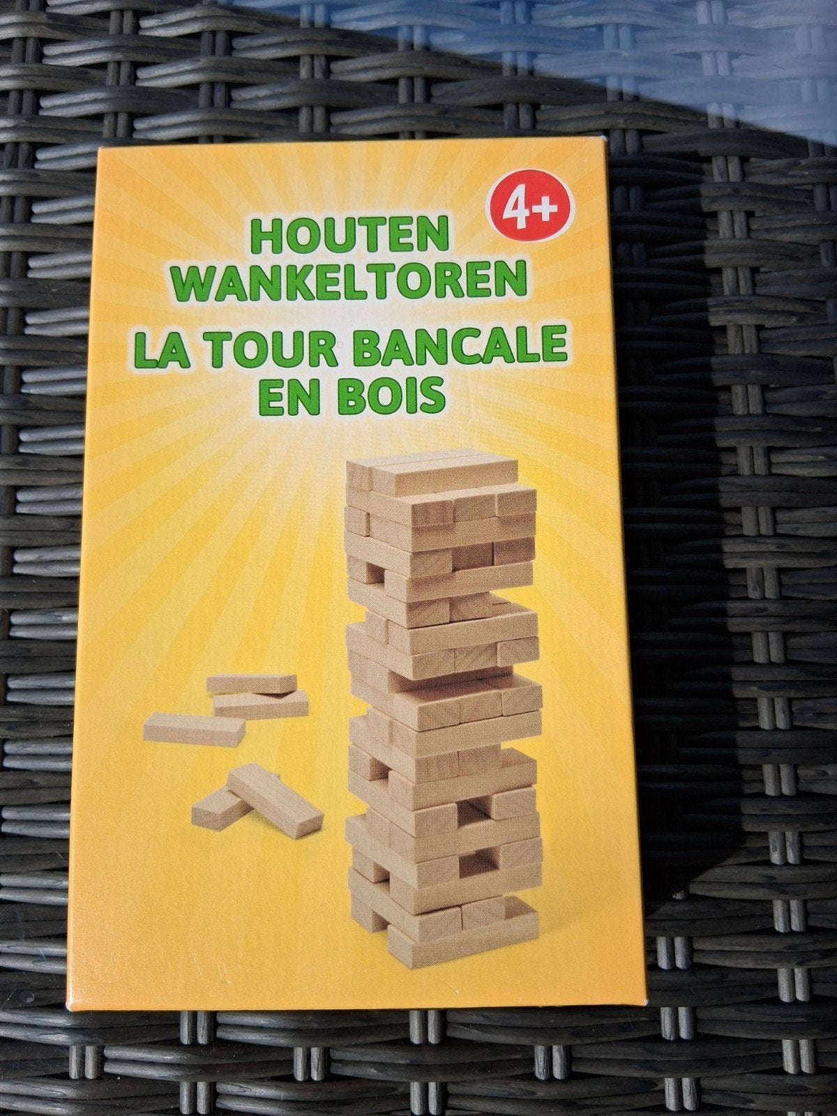 Houten Wankeltoren - Jenga-achtig spel voor 4+, Ophalen of Verzenden, Zo goed als nieuw, Overige typen