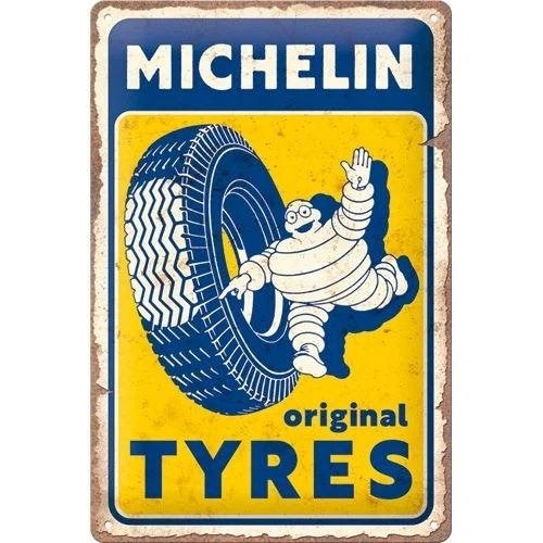 Michelin original tyres relief reclamebord van metaal deco, Reclamebord, Info@deconoord.nl, Deco Noord, Nieuw