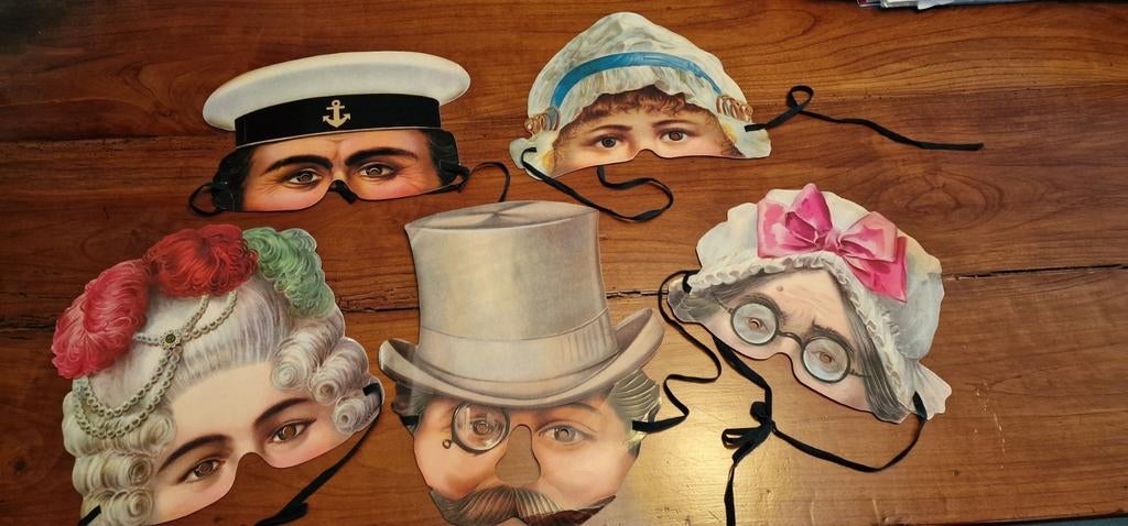Papieren Deense  masker / maskers, Ophalen of Verzenden, Nieuw, Versiering