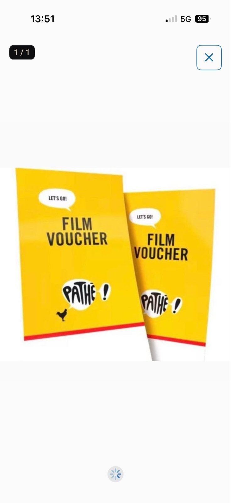 Pathe e ticket, Eén persoon, Vrijkaartje alle films