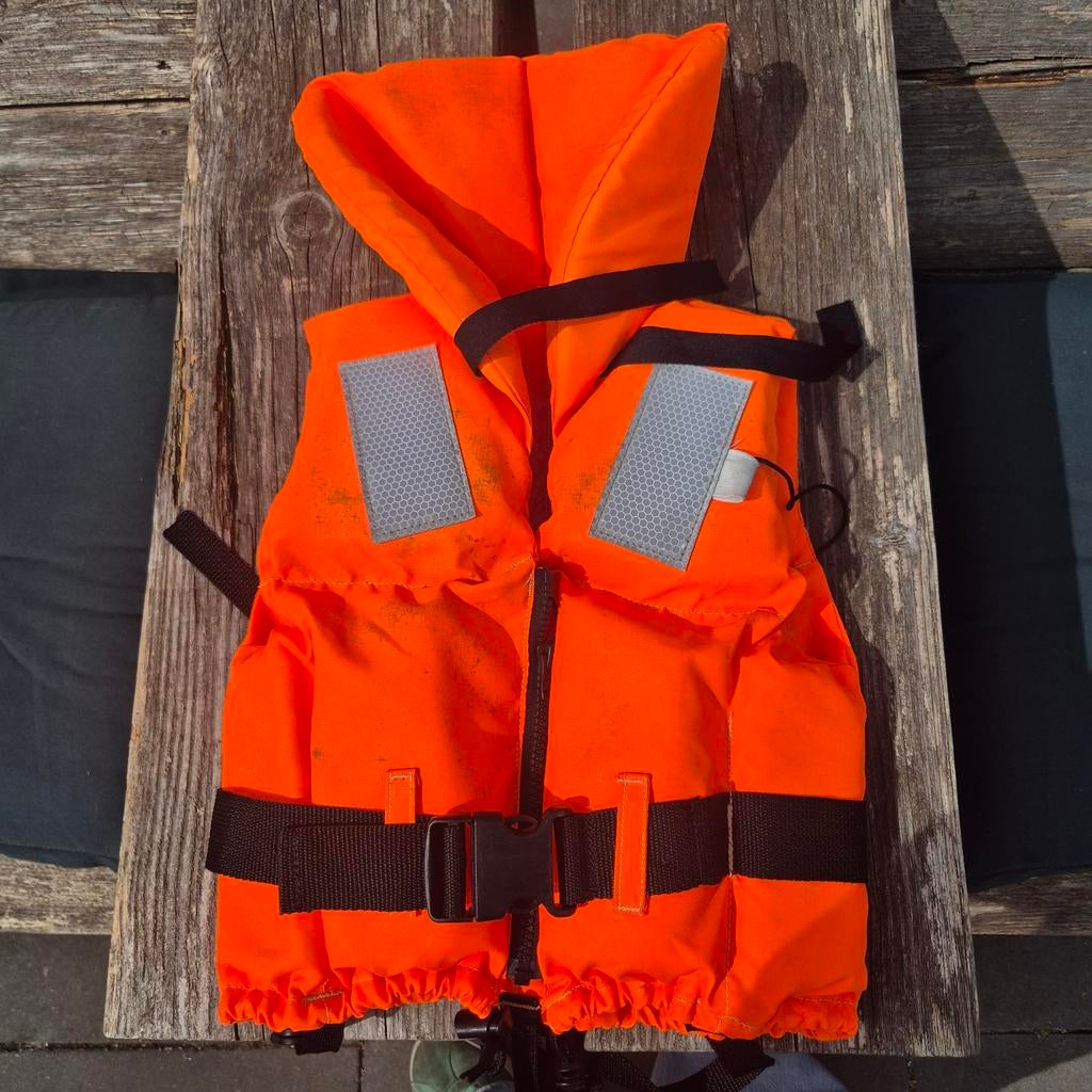 Zwemvest kind 15-20 kg - Oranje, gebruikt maar goed, Ophalen, Gebruikt, Kind, Reddingsvest of Zwemvest