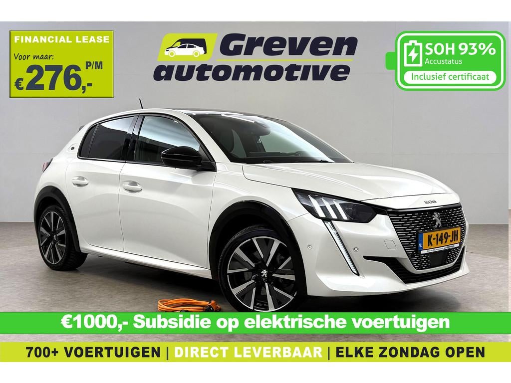 Peugeot e-208 EV GT 50 kWh | Snelladen | SOH 93% | Pano | Sf, Gebruikt, Wit, Origineel Nederlands, Onderhoudsboekje