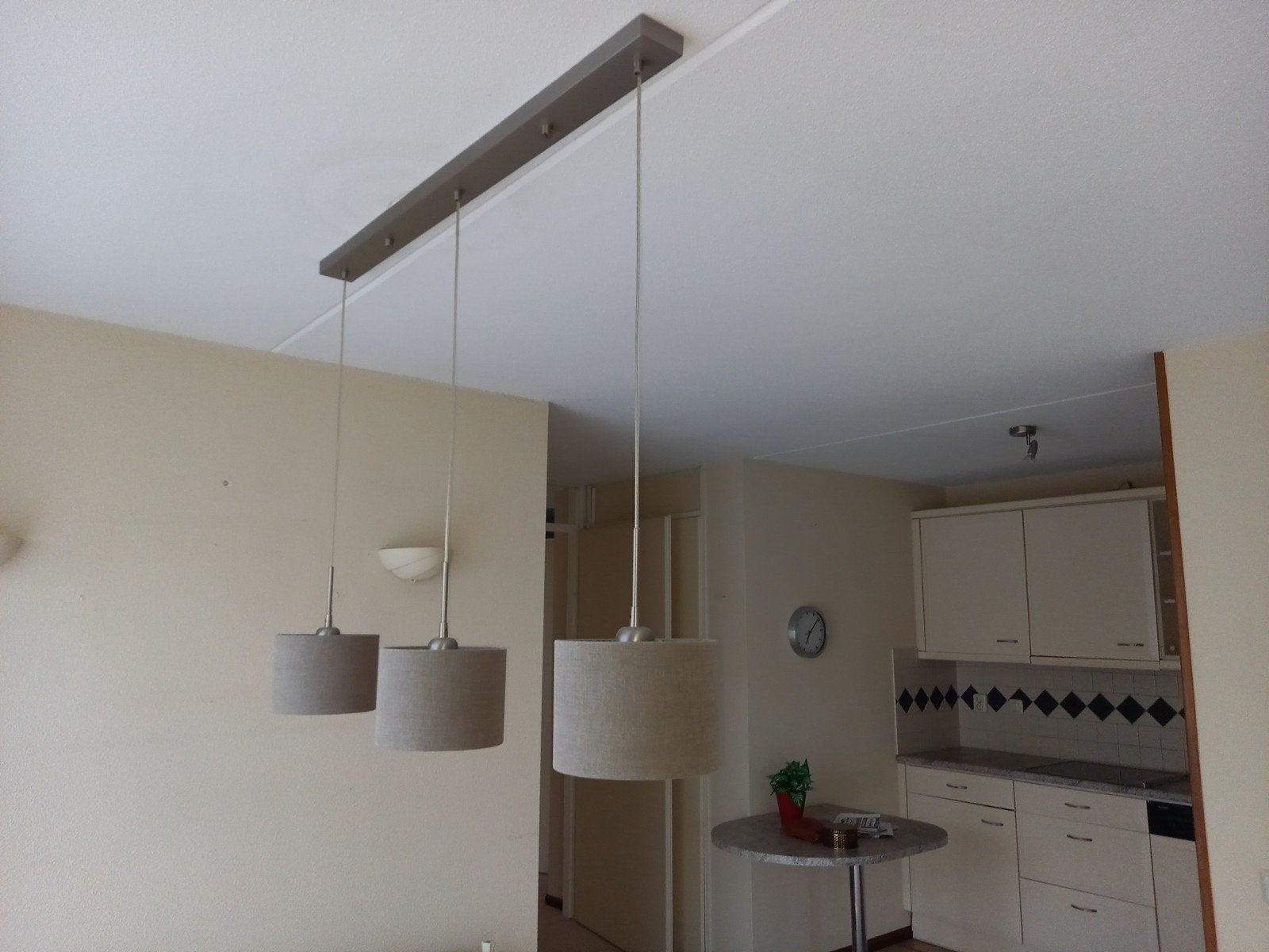 Hanglamp met 3 stoffen kappen - Modern design, Gebruikt, Metaal, Modern, E27 (groot)