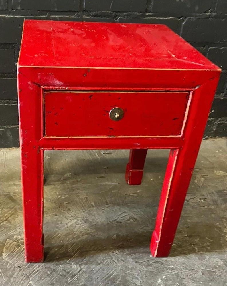 Chinees rood nachtkastje met 1 lade altaar kast kastje China, Gebruikt, Ophalen of Verzenden, https://verburgtvintage.nl/#contact