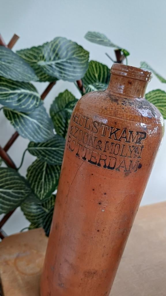 Antieke Jenever Kruik Hulstkamp & Zoon & Molijn Rotterdam,, Ophalen of Verzenden