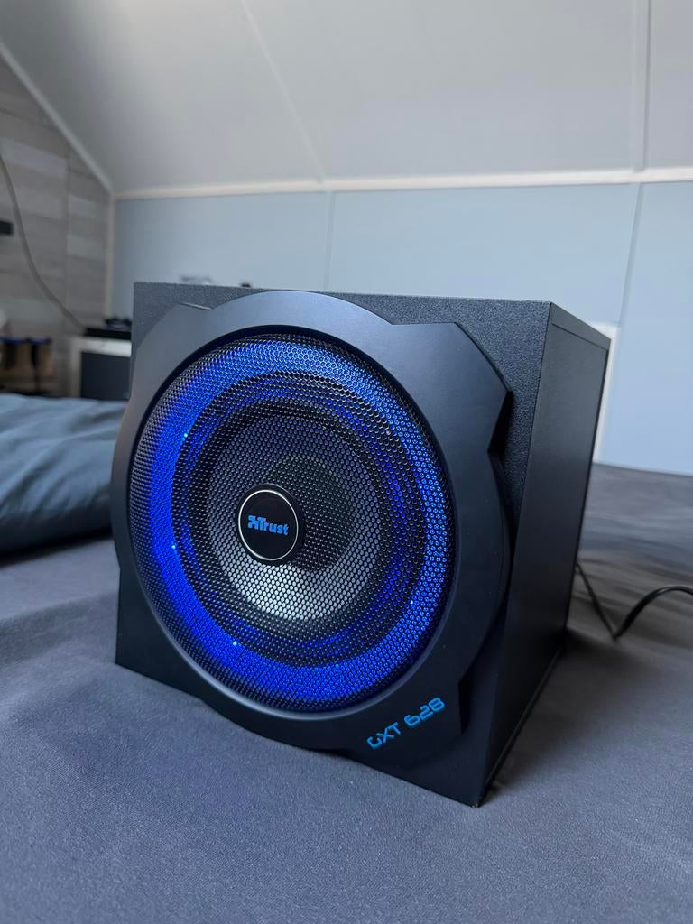 Trust GXT 628 Subwoofer met LED-verlichting, Computers en Software, Pc speakers, Gebruikt, Overige typen, Ophalen