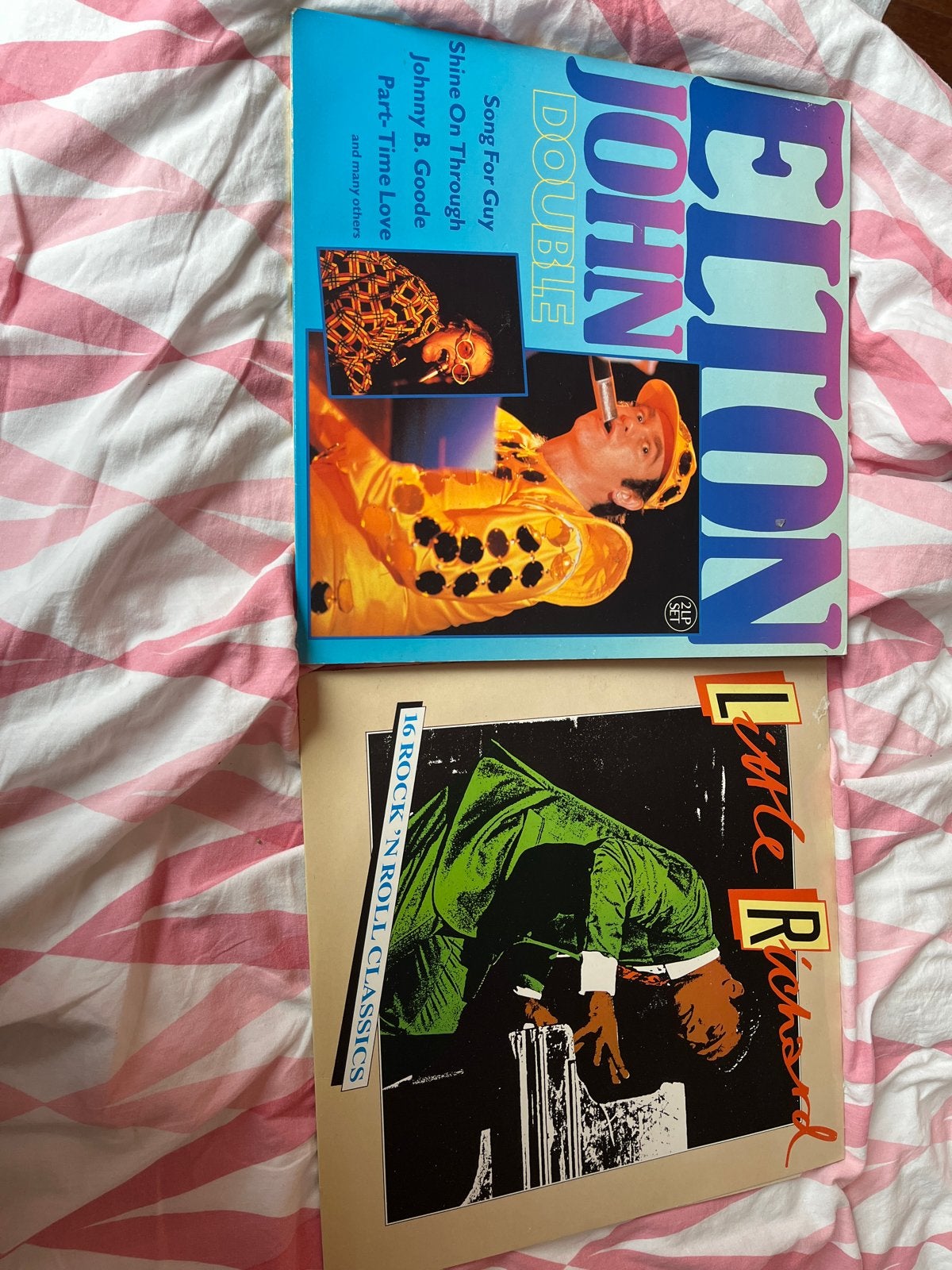 Elton John Double LP & Little Richard LP - Pop/Rock Vinyl, Gebruikt, Pop, Ophalen of Verzenden, Gatefold hoes