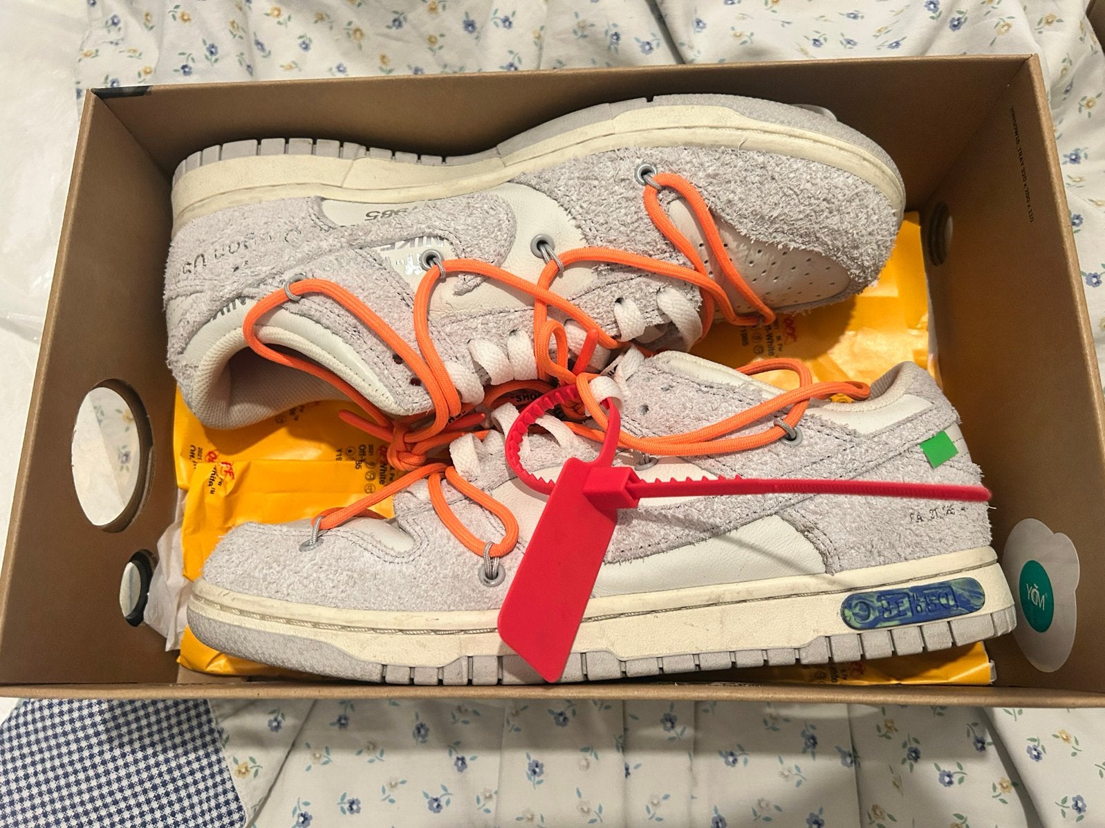 Nike Dunk Low Off-White Lot 31/50 - Gedragen, Goede Staat, Wit, Ophalen of Verzenden, Sneakers of Gympen, Gedragen