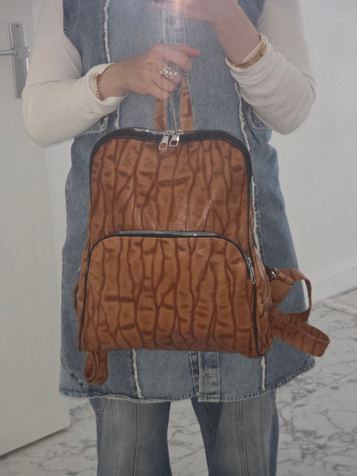 Rug tas Italiaans echt leer volledig nieuw, Sieraden, Tassen en Uiterlijk, Tassen | Rugtassen, Ophalen of Verzenden, Nieuw