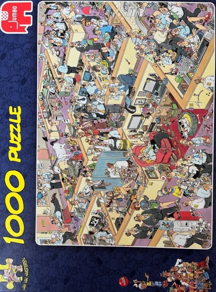 Jan v Haasteren, Het kantoor, Jumbo gaat winkelen, Bijna kl, Ophalen of Verzenden, 500 t/m 1500 stukjes, Zo goed als nieuw, Legpuzzel