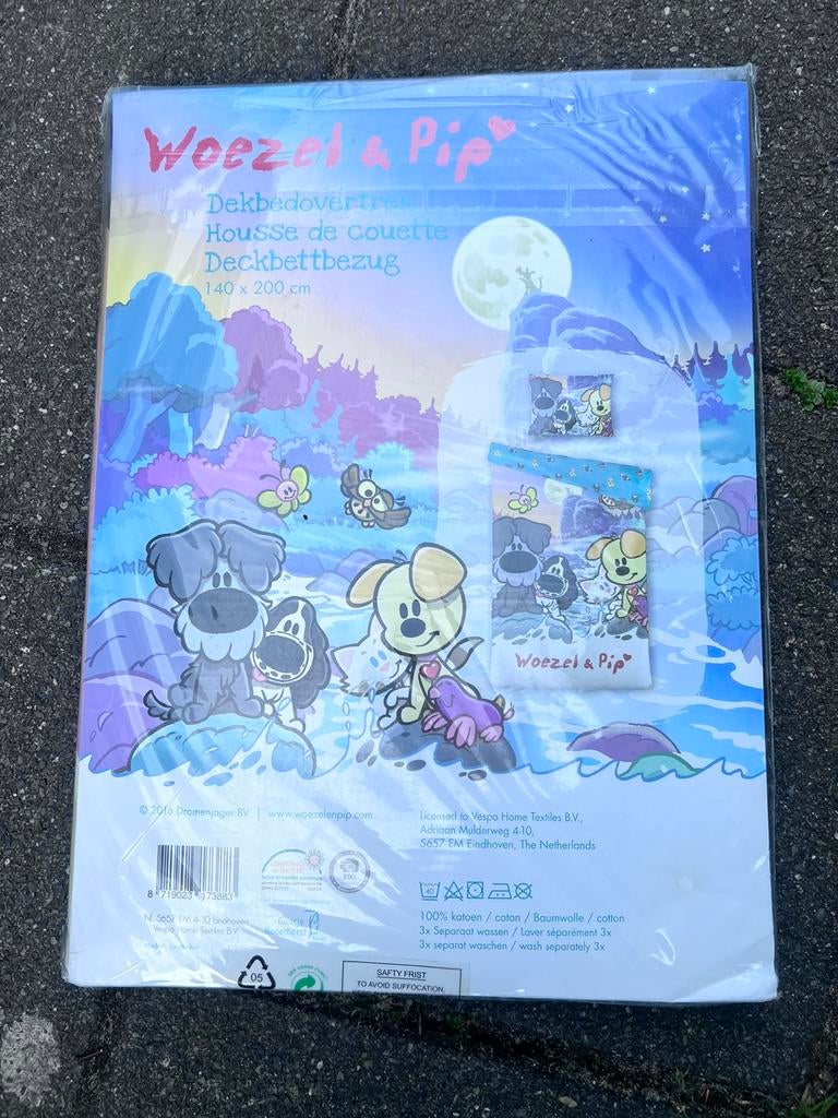 NIEUW! Woezel en pip dekbedovertrek 140x200cm, Ophalen of Verzenden, Zo goed als nieuw, Jongetje of Meisje, Dekbedovertrek
