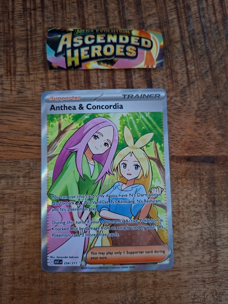 Pokemon – Anthea & Concordia (ASC 254/217)  Ascended Heroes, Ophalen of Verzenden, Nieuw, Losse kaart, Foil