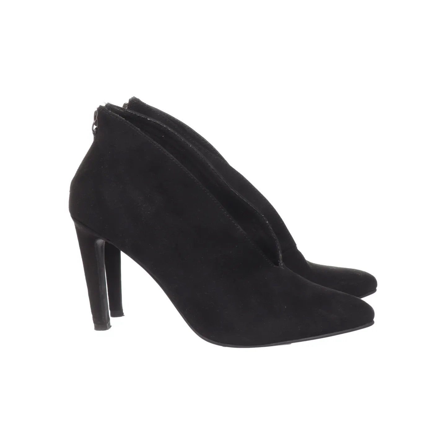 Marco Tozzi zwart suede pumps hak 8 cm maat 38, Verzenden, Zwart, Lage of Enkellaarzen, Zo goed als nieuw