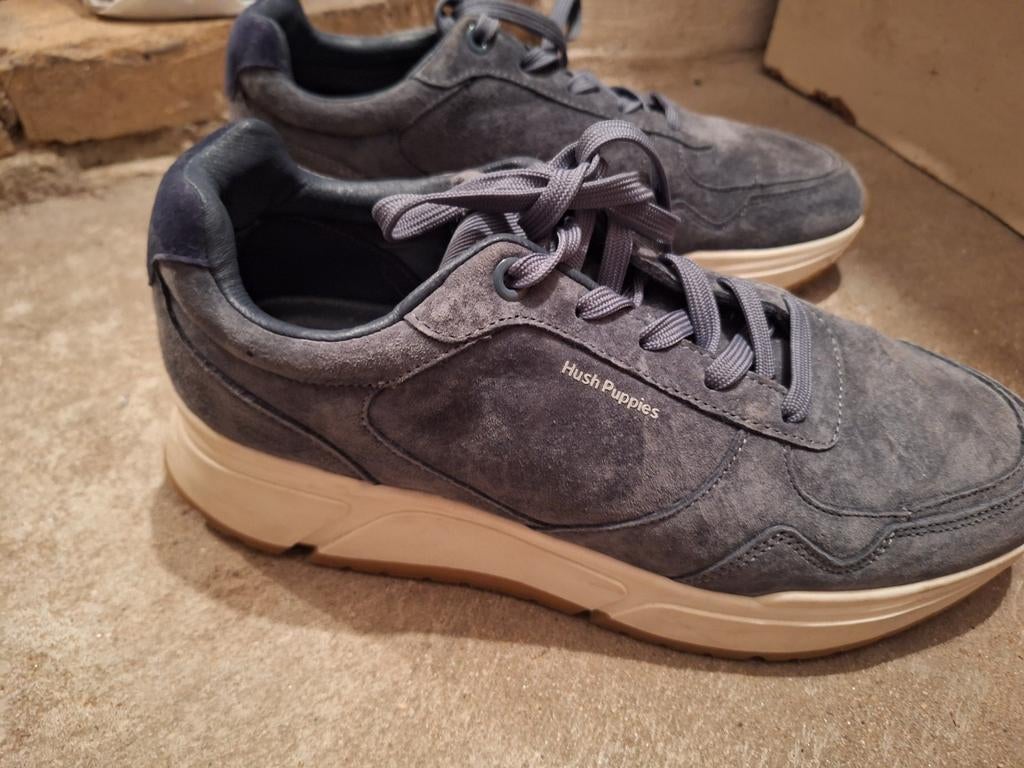 Hush Puppies sneakers, maat 42, blauw leder zgan, Blauw, Ophalen of Verzenden, Hush Puppies, Sneakers of Gympen