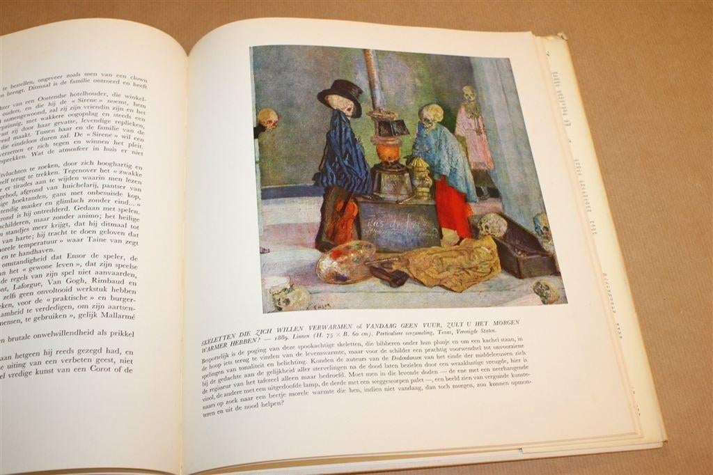 James Ensor — Monografie 50 Kleurenplaten Ingeplakt 1958, Ophalen of Verzenden, Gelezen