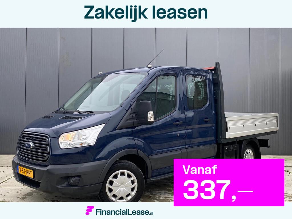 Ford Transit 310 2.0TDCI 96kW/130pk CC L2 Trend Pick-up Dubb, Stof, Zwart, 4 cilinders, Blauw