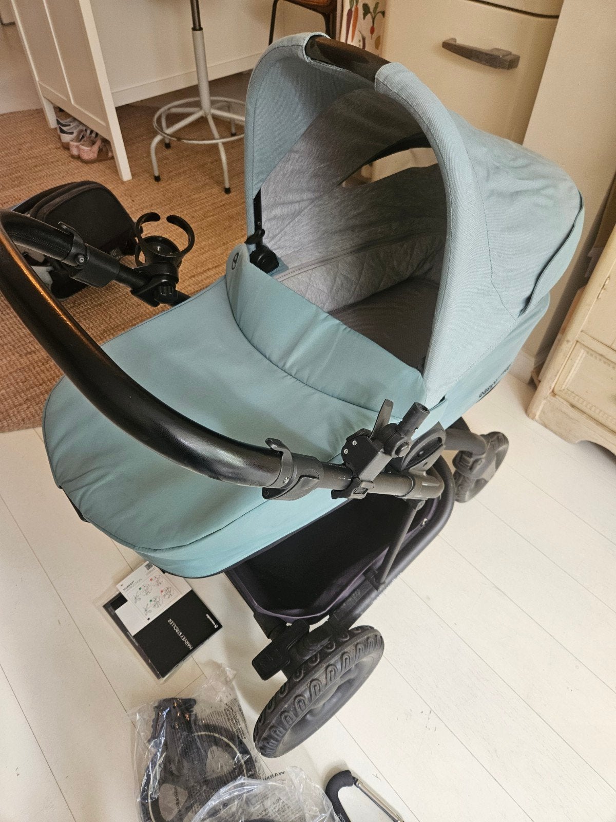 Easywalker Harvey 2 kinderwagen groen met veel extra's, Gebruikt, Combiwagen, Met reiswieg, Ophalen