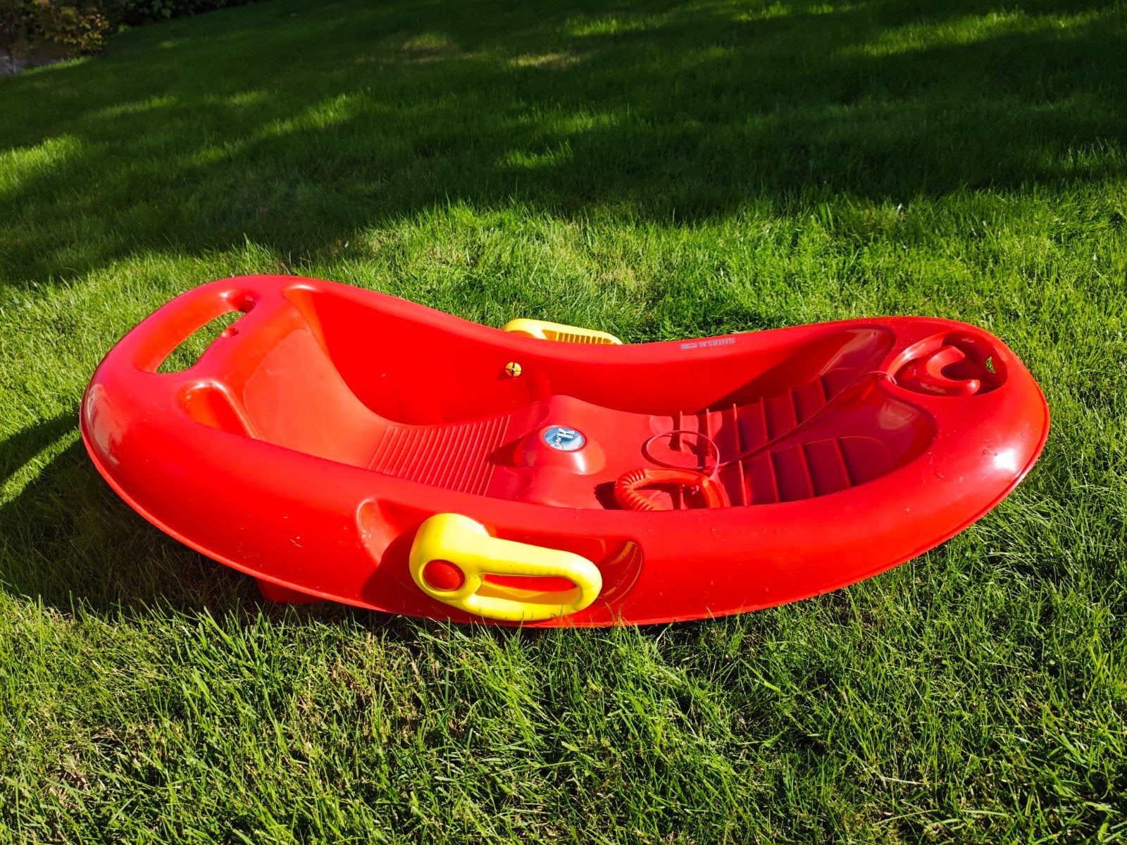 Slee Snow Flipper deluxe Rood met geel, Ophalen, Rem, Zo goed als nieuw, Kunststof